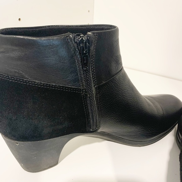 The FLEXX Black Leather & Suede Heeled Booties - Picture 5 of 13